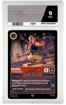 2025 DISNEY LORCANA EN Q2 Palace Heist – Illumineer's Quest #4 RAZOUL MPE 9 MINT — graded card up for auction