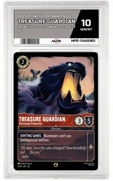 2025 DISNEY LORCANA EN Q2 Palace Heist – Illumineer's Quest #5 TREASURE GUARDIAN MPE 10 GEM/MT — graded card up for auction