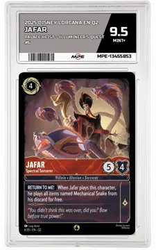 2025 DISNEY LORCANA EN Q2 Palace Heist – Illumineer's Quest #6 JAFAR MPE 9.5 MINT+ — graded card up for auction