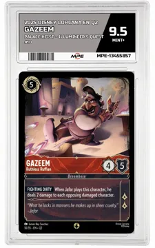 2025 DISNEY LORCANA EN Q2 Palace Heist – Illumineer's Quest #10 GAZEEM MPE 9.5 MINT+ — graded card up for auction