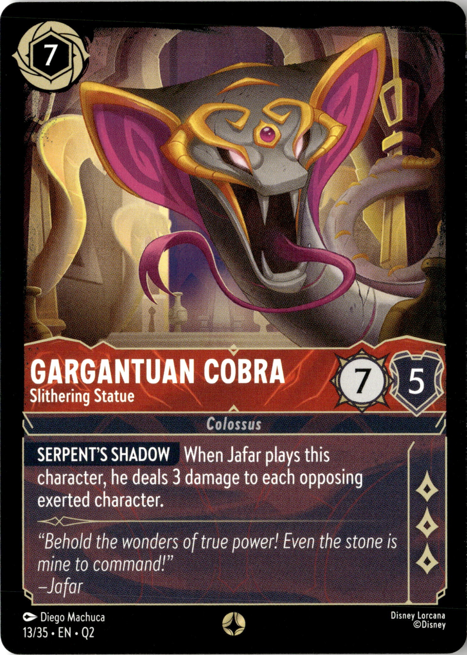 2025 Disney Lorcana En Q2 Gargantuan Cobra graded slab