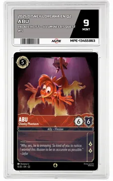 2025 DISNEY LORCANA EN Q2 Palace Heist – Illumineer's Quest #15 ABU MPE 9 MINT — graded card up for auction