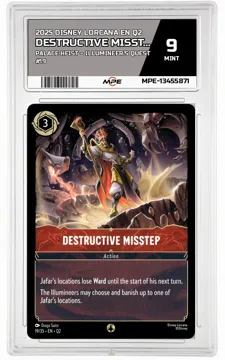 2025 DISNEY LORCANA EN Q2 Palace Heist – Illumineer's Quest #19 DESTRUCTIVE MISSTEP MPE 9 MINT — graded card up for auction