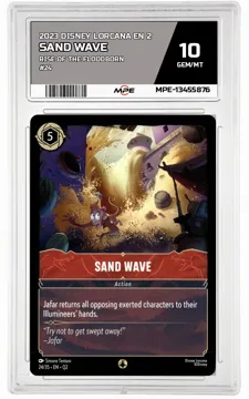 2023 DISNEY LORCANA EN 2 Rise of the Floodborn #24 SAND WAVE MPE 10 GEM/MT — graded card up for auction