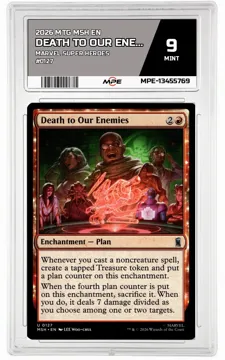 2026 MTG MSH EN Marvel Super Heroes #0127 DEATH TO OUR ENEMIES MPE 9 MINT — graded card up for auction