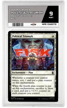 2026 MTG MSH EN Marvel Super Heroes #0031 POLITICAL TRIUMPH MPE 9 MINT — graded card up for auction