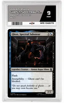 2026 MTG MSH EN Marvel Super Heroes #0214 GHOST, SPECTRAL SABOTEUR MPE 9 MINT — graded card up for auction