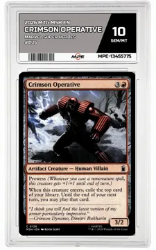 2026 MTG MSH EN Marvel Super Heroes #0126 CRIMSON OPERATIVE MPE 10 GEM/MT — graded card up for auction