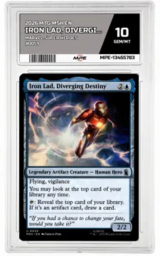 2026 MTG MSH EN Marvel Super Heroes #0059 IRON LAD, DIVERGING DESTINY MPE 10 GEM/MT — graded card up for auction