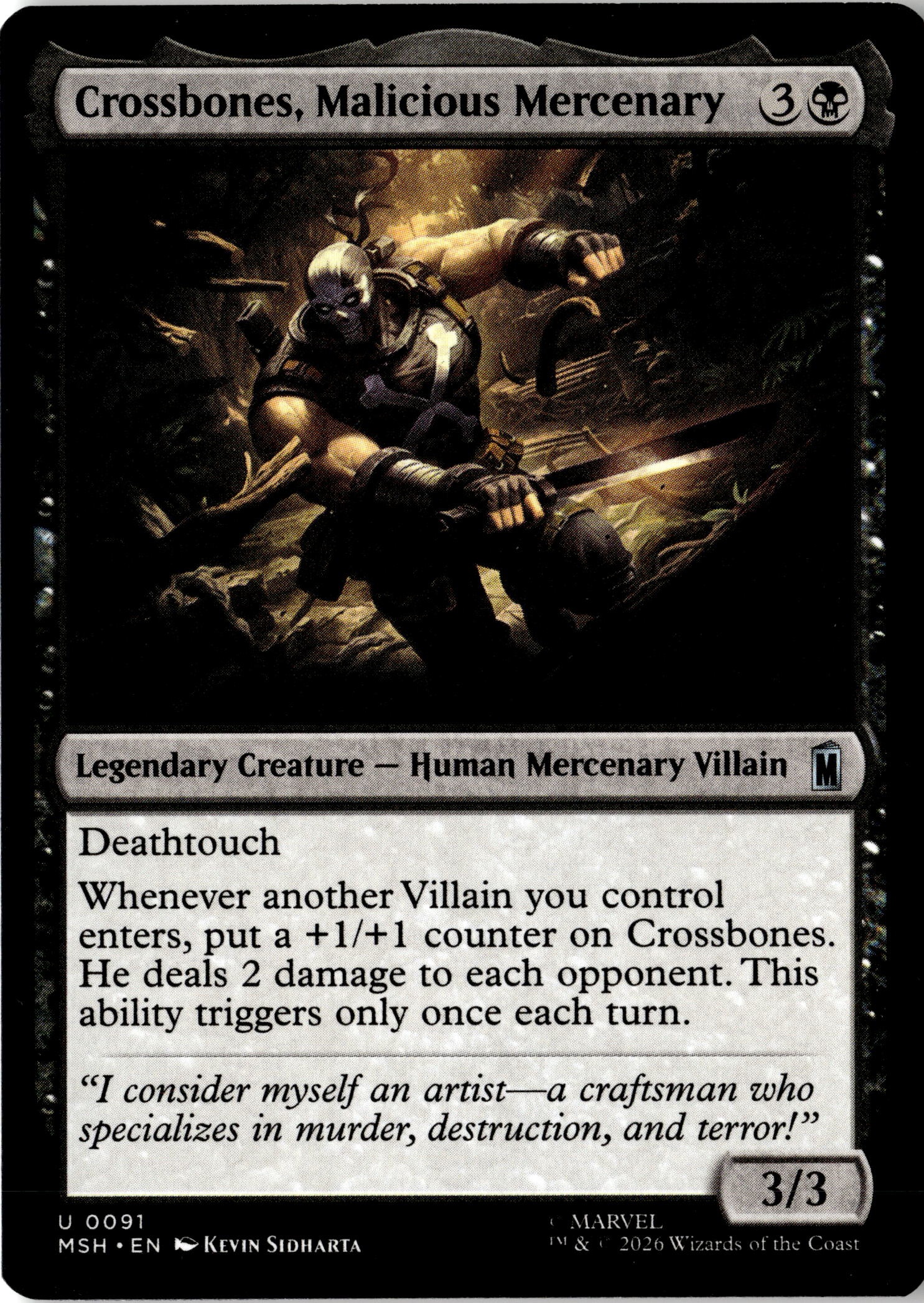 Crossbones, Malicious Mercenary graded slab