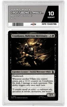 2026 MTG MSH EN Marvel Super Heroes #0091 CROSSBONES, MALICIOUS MERCENARY MPE 10 GEM/MT — graded card up for auction