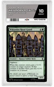 2026 MTG MSH EN Marvel Super Heroes #0195 WAKANDAN ROYAL GUARD MPE 10 GEM/MT — graded card up for auction