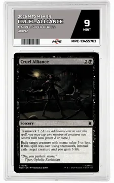 2026 MTG MSH EN Marvel Super Heroes #0092 CRUEL ALLIANCE MPE 9 MINT — graded card up for auction