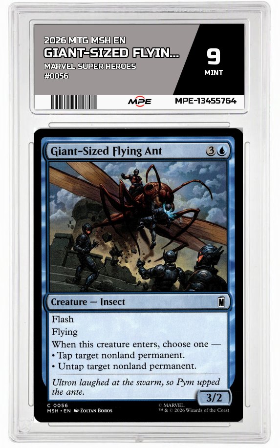 2026 MTG MSH EN Marvel Super Heroes #0056 GIANT-SIZED FLYING ANT MPE 9 MINT — graded card auctioned from the MPE vault