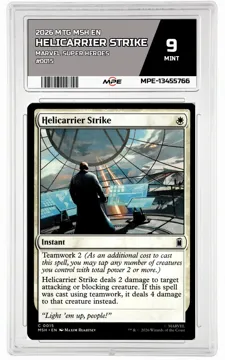 2026 MTG MSH EN Marvel Super Heroes #0015 HELICARRIER STRIKE MPE 9 MINT — graded card up for auction