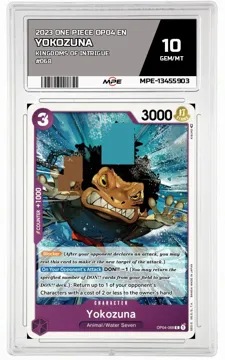 2023 ONE PIECE OP04 EN Kingdoms of Intrigue #068 YOKOZUNA MPE 10 GEM/MT — graded card up for auction