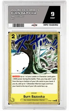 2024 ONE PIECE OP08 EN Two Legends #116 BURN BAZOOKA MPE 9 MINT — graded card up for auction