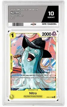 2024 ONE PIECE OP08 EN Two Legends #107 NITRO MPE 10 GEM/MT — graded card up for auction
