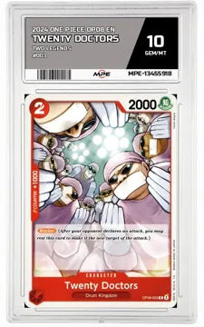 2024 ONE PIECE OP08 EN Two Legends #003 TWENTY DOCTORS MPE 10 GEM/MT — graded card up for auction