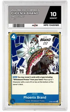 2024 ONE PIECE OP08 EN Two Legends #055 PHOENIX BRAND MPE 10 GEM/MT — graded card up for auction