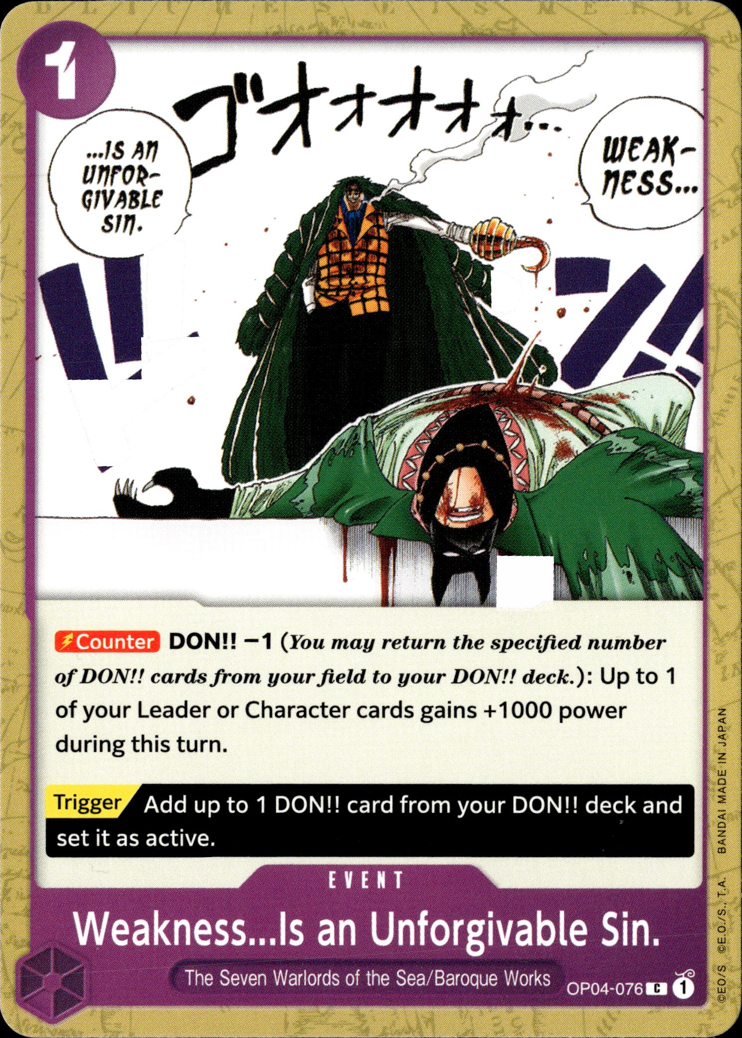 Weakness...Is An Unforgivable Sin graded slab