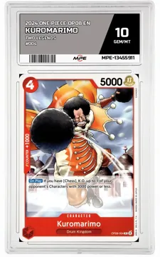 2024 ONE PIECE OP08 EN Two Legends #004 KUROMARIMO MPE 10 GEM/MT — graded card up for auction
