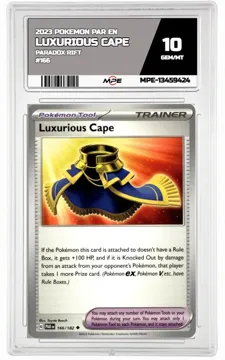 2023 POKEMON PAR EN PARADOX RIFT #166 Luxurious Cape MPE 10 GEM/MT — graded card up for auction