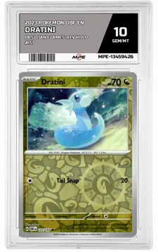 2023 POKEMON OBF EN OBSIDIAN FLAMES-REV HOLO #157 Dratini MPE 10 GEM/MT — graded card up for auction