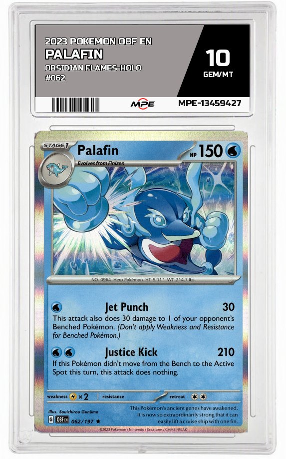 2023 POKEMON OBF EN OBSIDIAN FLAMES-HOLO #062 Palafin MPE 10 GEM/MT — graded card auctioned from the MPE vault