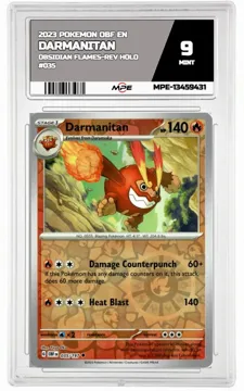 2023 POKEMON OBF EN OBSIDIAN FLAMES-REV HOLO #035 Darmanitan MPE 9 MINT — graded card up for auction