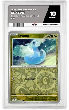 2023 POKEMON OBF EN OBSIDIAN FLAMES-REV HOLO #157 DRATINI MPE 10 GEM/MT — graded card up for auction