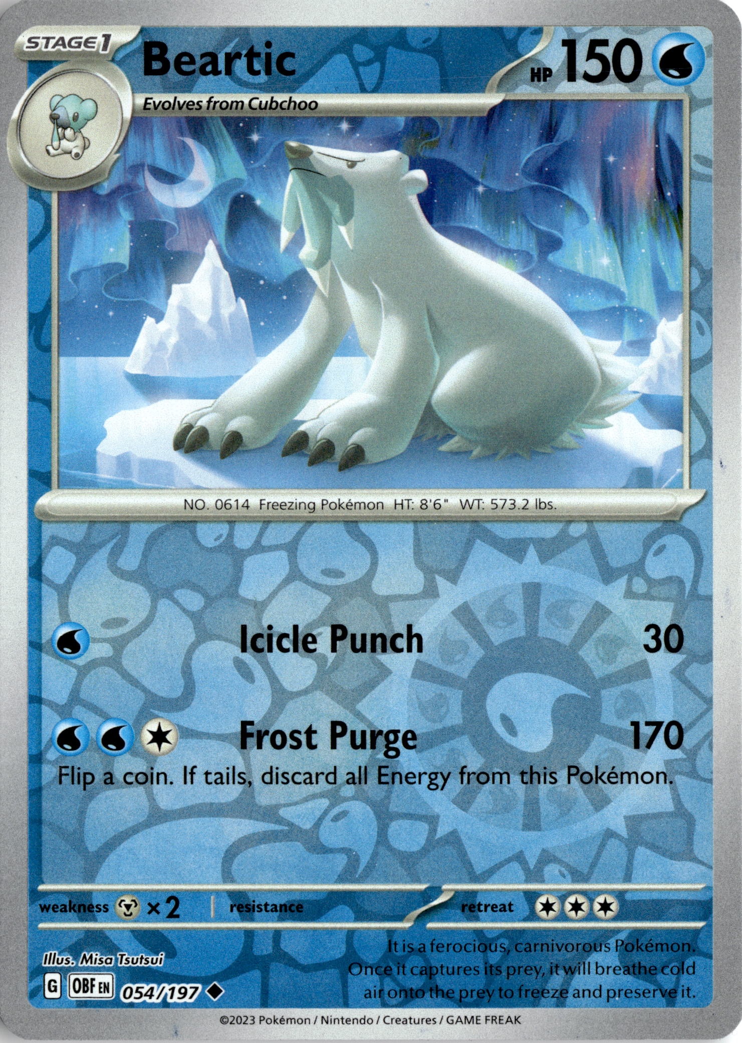 2023 Pokemon Obf En Beartic graded slab