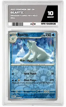 2023 POKEMON OBF EN OBSIDIAN FLAMES-REV HOLO #054 Beartic MPE 10 GEM/MT — graded card up for auction
