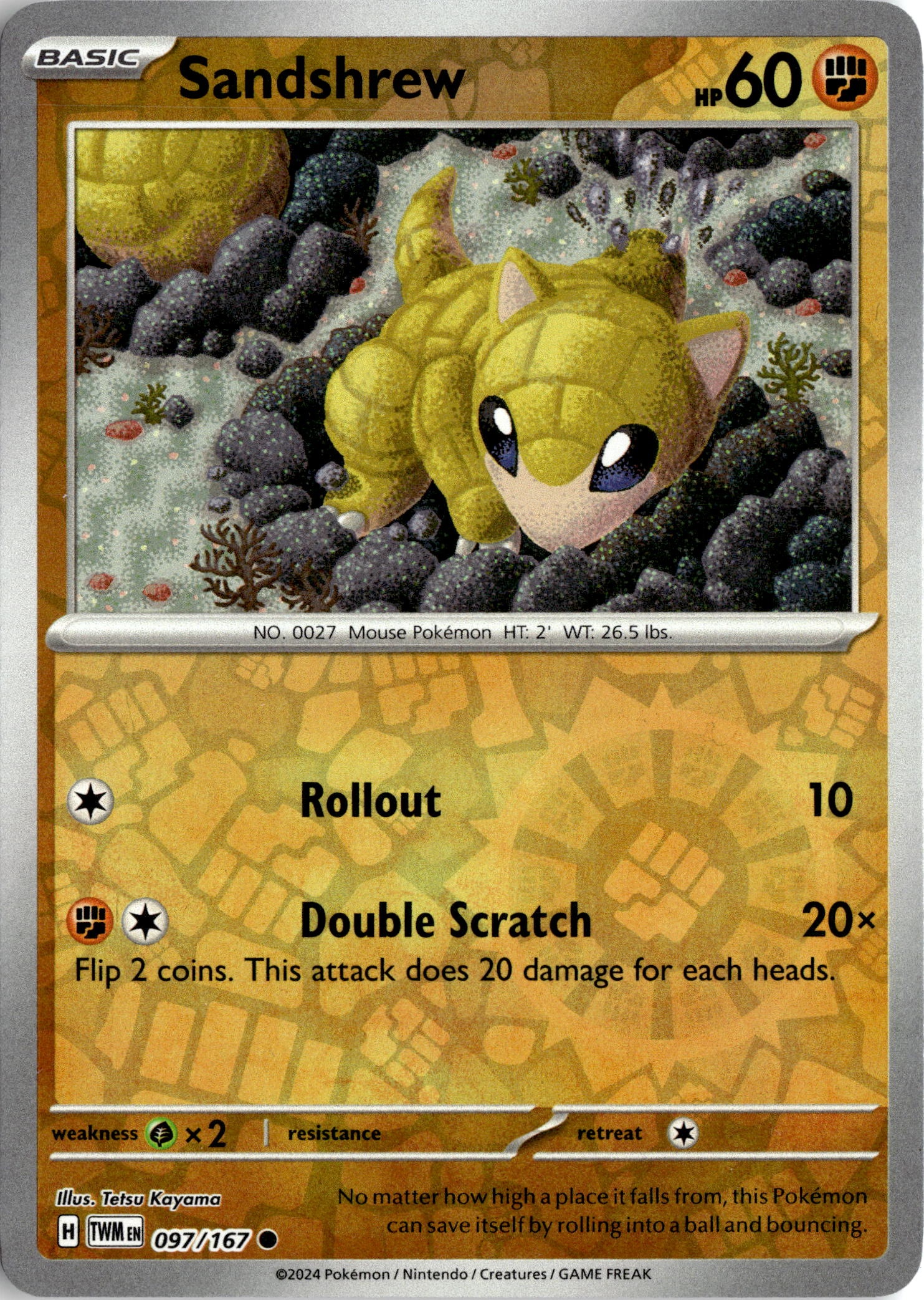 2024 Pokemon Twm En Sandshrew graded slab