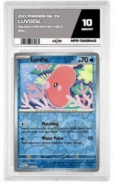 2023 POKEMON PAL EN PALDEA EVOLVED-REV HOLO #047 LUVDISC MPE 10 GEM/MT — graded card up for auction