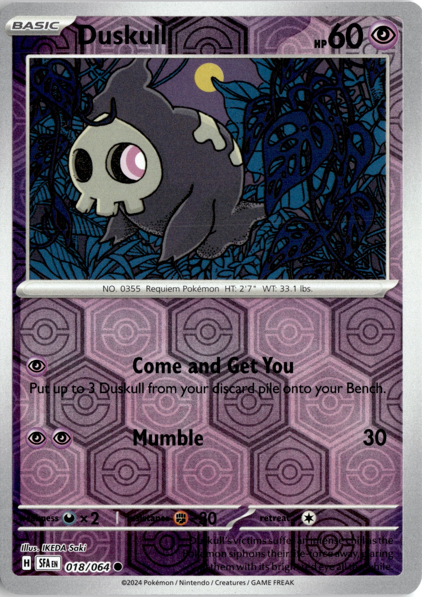 2024 Pokemon Sfa En Duskull graded slab