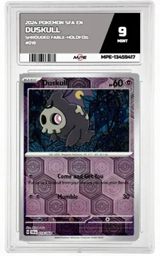 2024 POKEMON SFA EN SHROUDED FABLE-HOLOFOIL #018 DUSKULL MPE 9 MINT — graded card up for auction