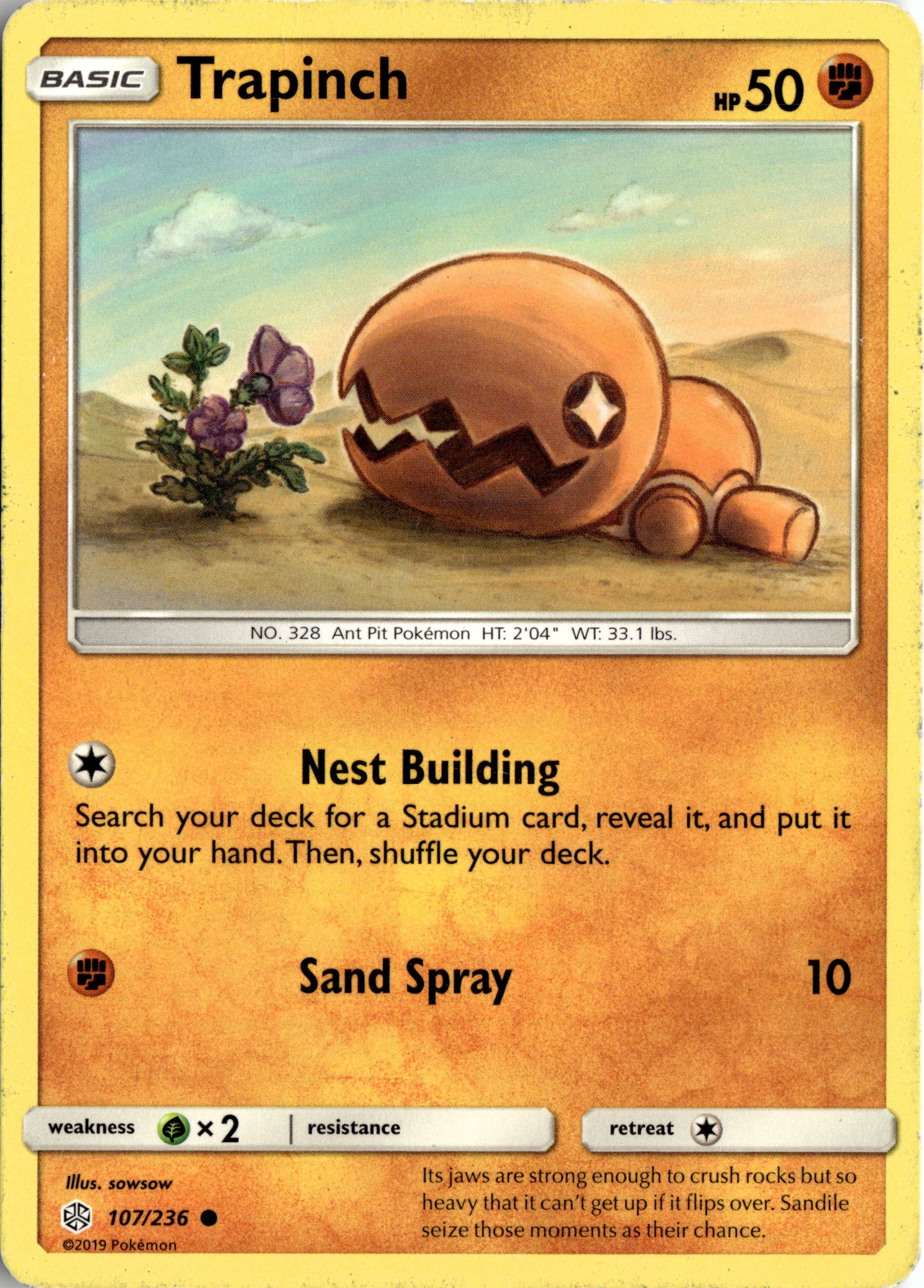 2019 Pokemon Cec En Trapinch graded slab