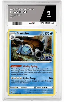 2022 POKEMON PGO EN POKÉMON GO #017 Blastoise MPE 9 MINT — graded card up for auction