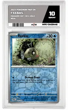 2023 POKEMON PAR EN PARADOX RIFT-REV HOLO #035 Feebas MPE 10 GEM/MT — graded card up for auction
