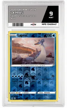 2020 POKEMON SSH EN SWORD & SHIELD-REV HOLO #048 Lapras MPE 9 MINT — graded card up for auction