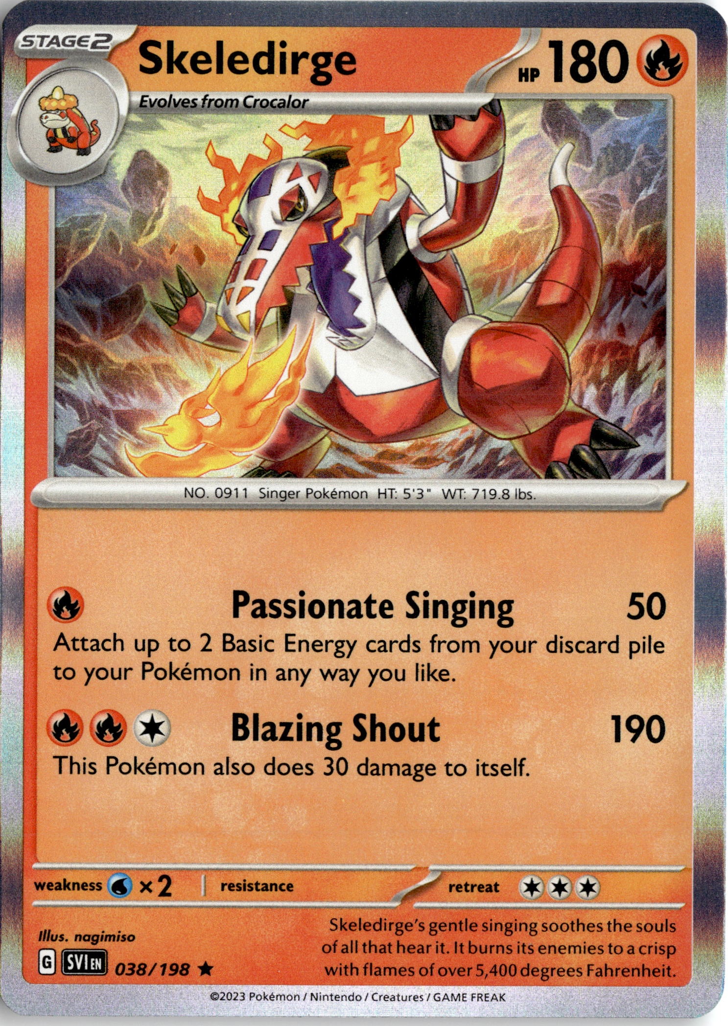 2023 Pokemon Sv1 En Skeledirge graded slab