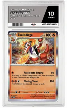 2023 POKEMON SV1 EN SCARLET AND VIOLET-REV HOLO #038 Skeledirge MPE 10 GEM/MT — graded card up for auction