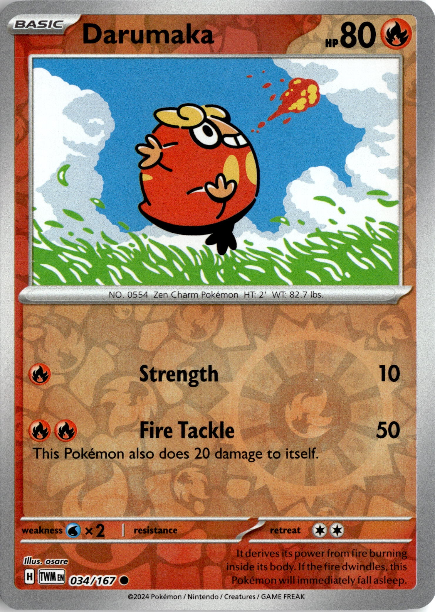 2024 Pokemon Twm En Darumaka graded slab