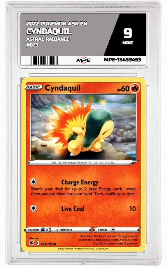 2022 POKEMON ASR EN ASTRAL RADIANCE #023 Cyndaquil MPE 9 MINT — graded card auctioned from the MPE vault