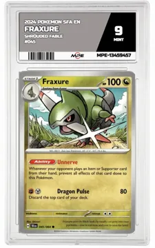 2024 POKEMON SFA EN SHROUDED FABLE #045 FRAXURE MPE 9 MINT — graded card up for auction