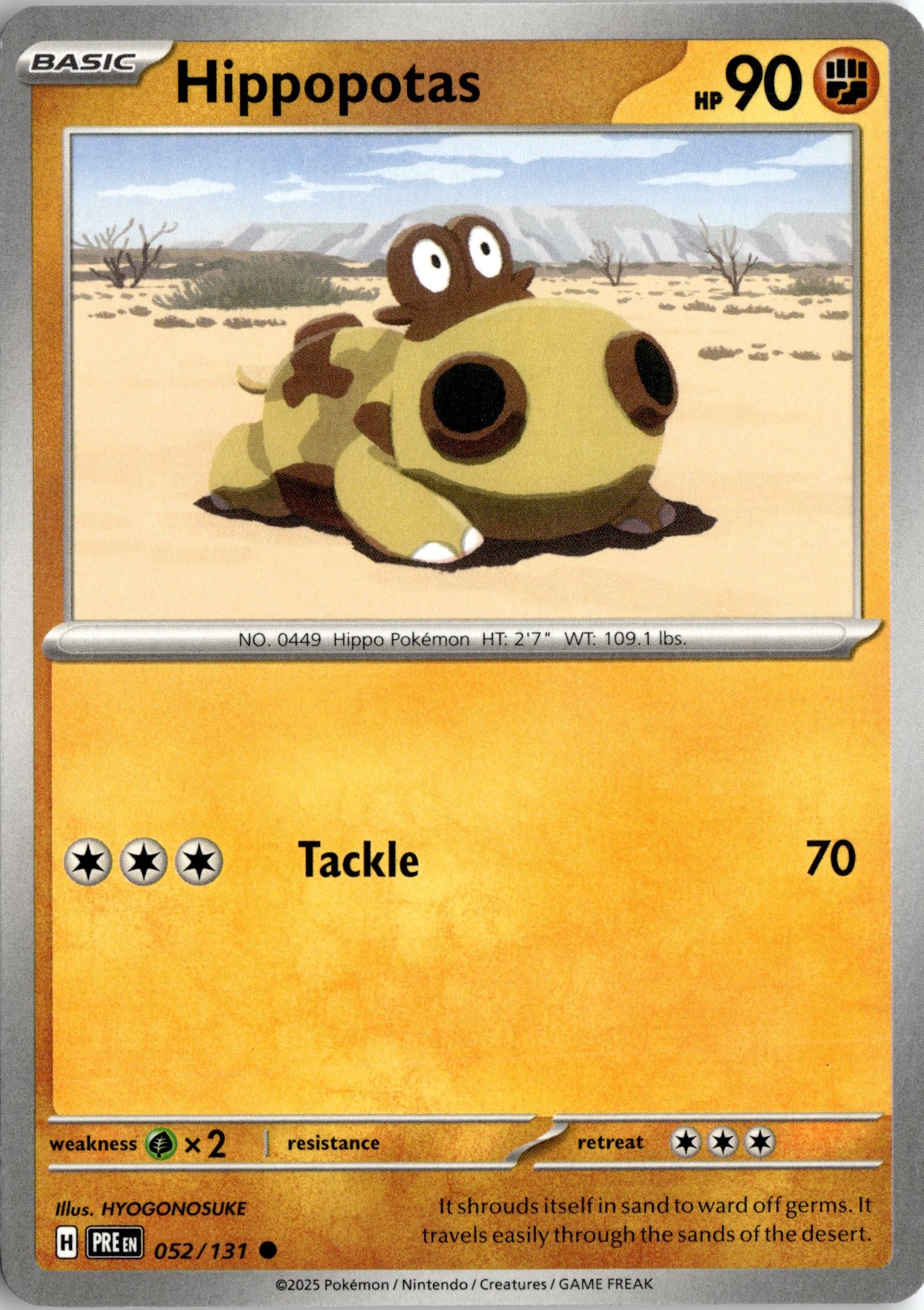2025 Pokemon Pre En Hippopotas graded slab