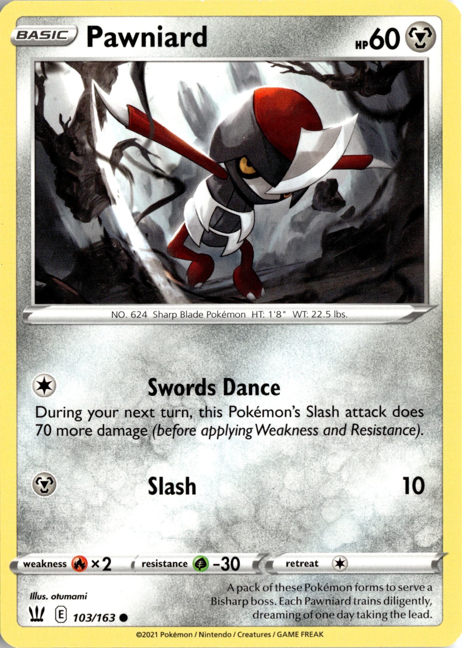 2021 Pokemon Bst En Pawniard graded slab
