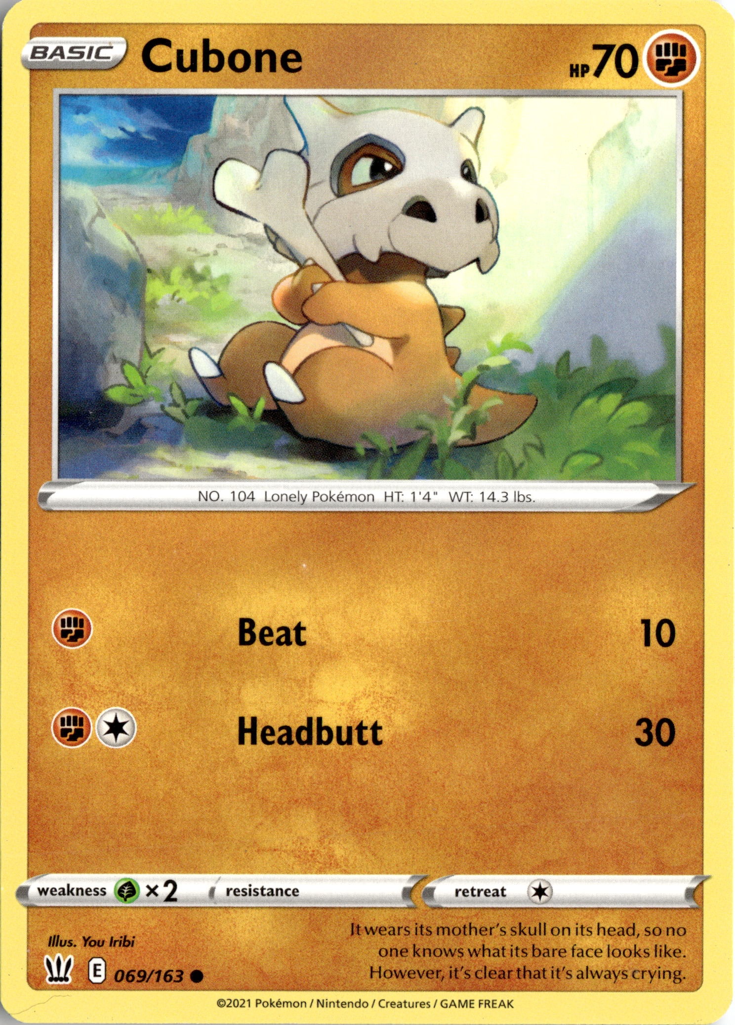 2021 Pokemon Bst En Cubone graded slab