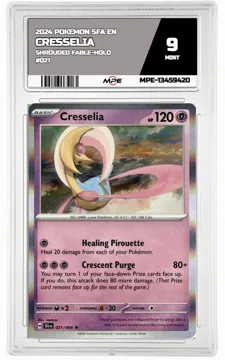 2024 POKEMON SFA EN SHROUDED FABLE-HOLO #021 Cresselia MPE 9 MINT — graded card up for auction